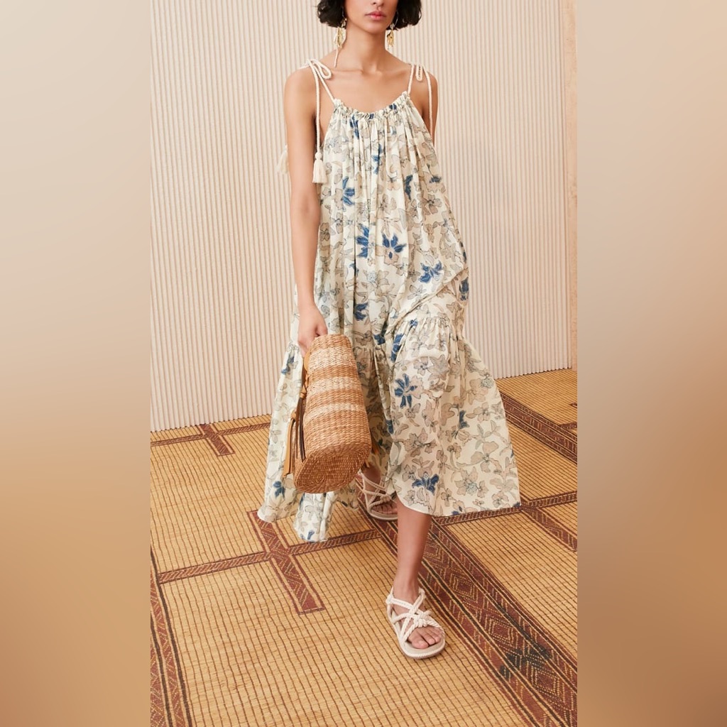 2022 Ulla Johnson Cari Coverup Dress Jasmine Beach Print Size Small Resort